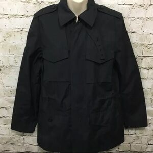 Lauren Ralph Lauren Black Cotton Nylon Toggle Waist Jacket Coat